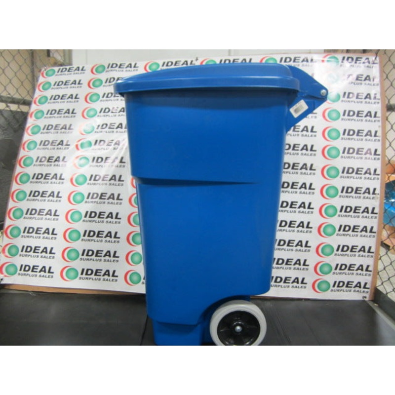 TRASH CAN CONTAINER, 50 G, BLUE WITH WHEELS AND LID
