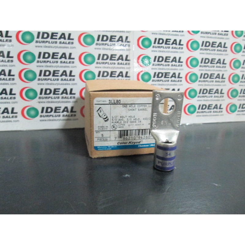THOMAS AND BETTS 3LL80 LUG|Factory Sealed Packaging|New In Box|New No Box|Used|Reconditioned