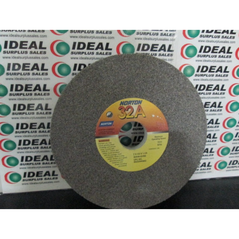WHEEL, NORTON 32A46-GVBE, 7X1/2X1-1/4, 3600 RPM GRINDING WHEEL