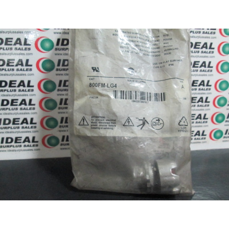 ALLEN BRADLEY 800FM-LG4 Red Illuminated Guarded Push Button