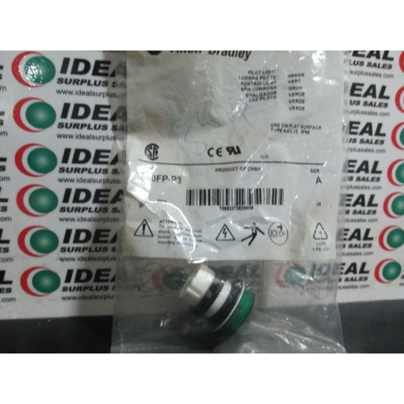 ALLEN BRADLEY 800FP-P3 Green Pilot Light Series A