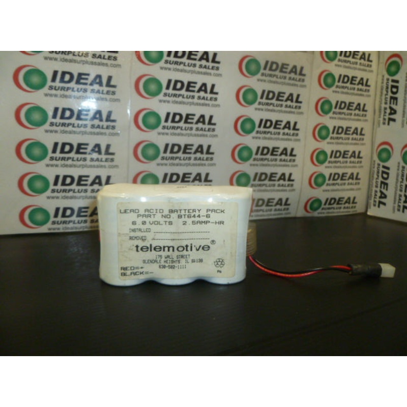 BATTERY, TELEMOTIVE – BT644-6, LEAD ACID BATTERY PACK 6.0 V 2.4 AMP-HR