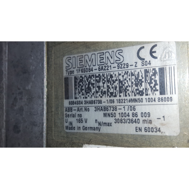 Siemens 1FK6084-6AZ21-9ZZ9-Z S04 Servo Motor 3HAB6738-1/06 Reconditoned