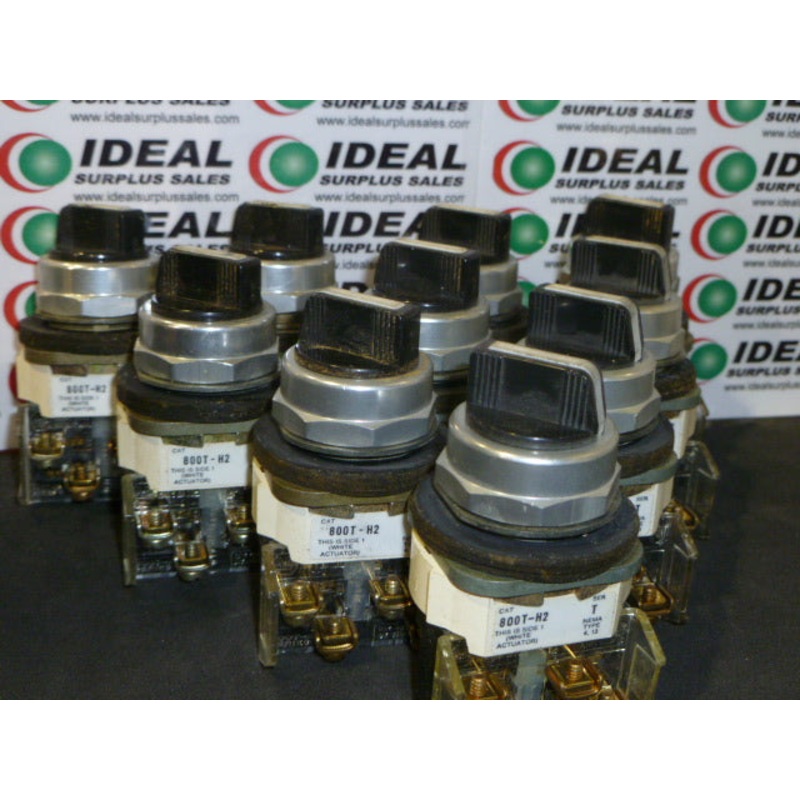 ALLEN-BRADLEY 800T-H2 – SWITCH, 2 POSITION, MAINTAINED, BLACK, STANDARD KNOB, TYPE 4/13, SELECTOR SWITCH