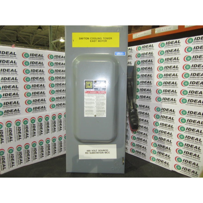 Square D HU363RB Heavy Duty Saftey Switch Non-Fusible 100A 600V NEMA 3R Rainproof