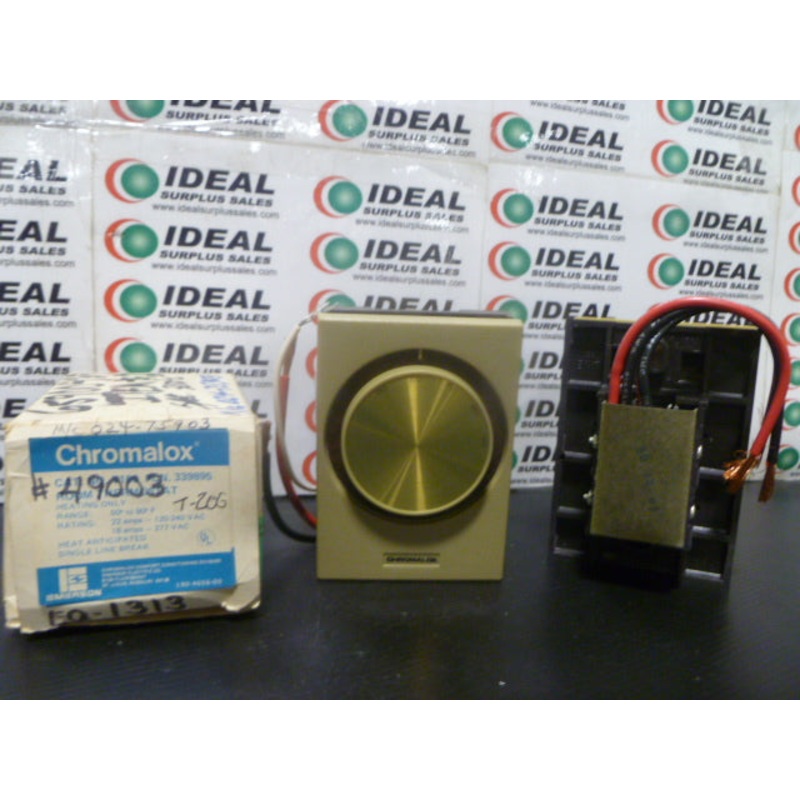 CHROMALOX, EMERSON T200, THERMOSTAT, RANGE 50 TO 90 F, HEAT ANTICIPATED DOUBLE LINE BREAL