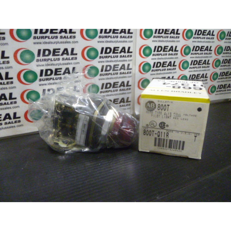 Allen Bradley 800T-Q11R Red PTT Pilot Light 120V 30.5mm NEMA 4,13