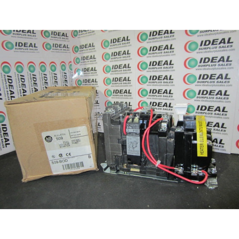 ALLEN BRADLEY 509-BOD STARTER, SIZE 1, 115-120V, 50/60HZ, OPEN, WITH EUTECTIC ALLOY OVERLOAD RELAY
