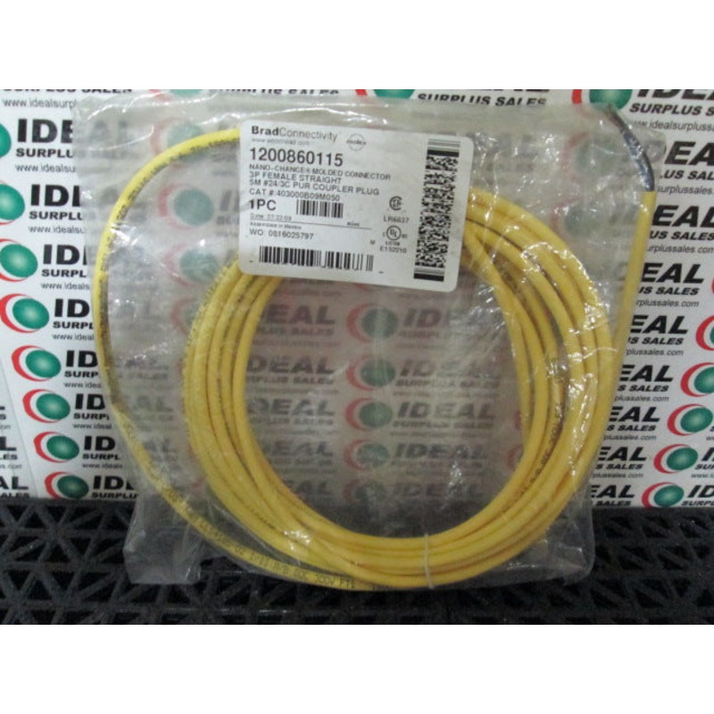 Brad Molex 1200860115 Connector Cable 3P Female Straight 5M
