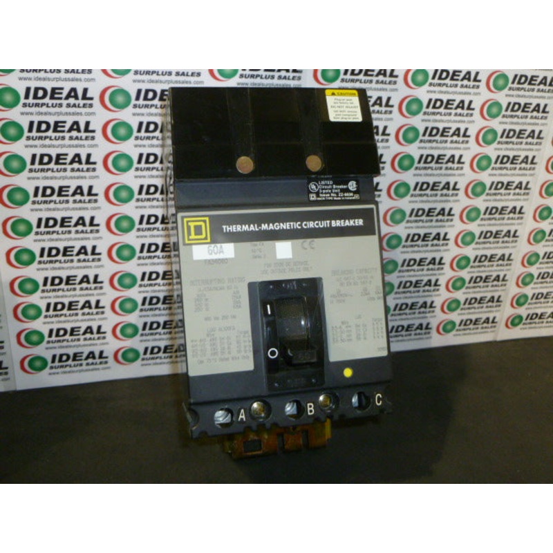 SQUARE D  FA34060 – BREAKER, 60AMP, 3POLE, CIRCUIT BREAKER, 480V