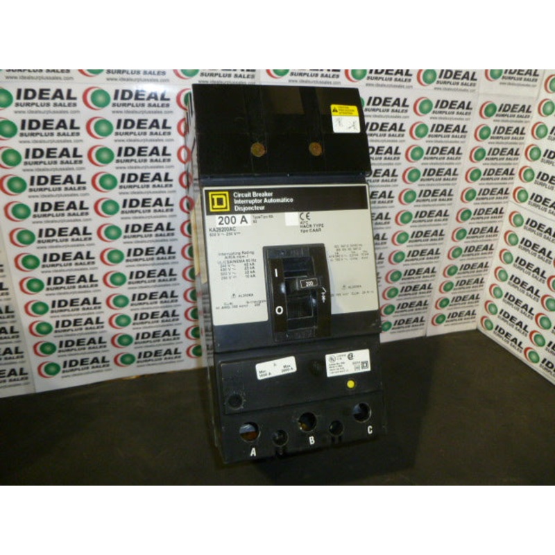 SQUARE D  KA26200AC – BREAKER, 200A, 2POLE, 600/200V, 50/60HZ