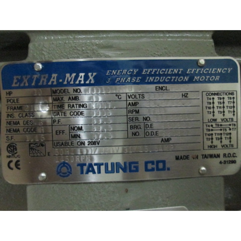 TATUNG COMPANY WJ0104FF MOTOR REPAIRED