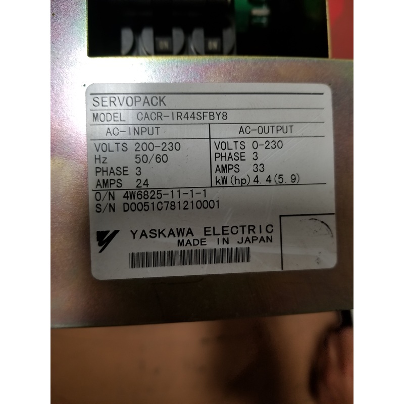 YASKAWA CACR-IR44SFBY8 Servopack 4.4kW (5.9HP) AC Servo Drive!