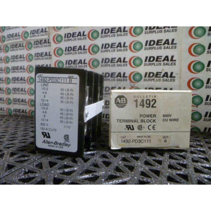 Allen Bradley  1492-PD3C111  Power Terminal Block 600V CU Wire Series B