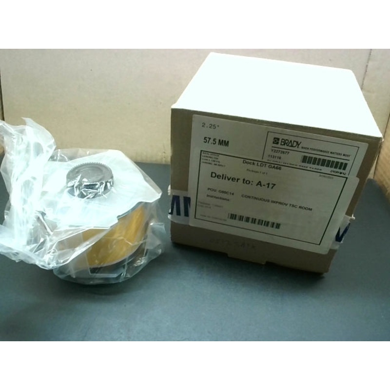 Brady Y2272677 Cartridge Tape Globemark Yellow B595 2.25 x 100FT 113116