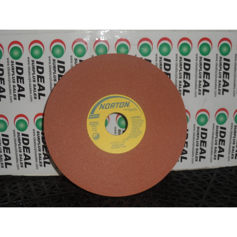 WHEEL, NORTON – 66253005629, GRINDING WHEEL 8 X 1/4 X 1-1/4 GRAIN & GRAD 38A100-Q8V