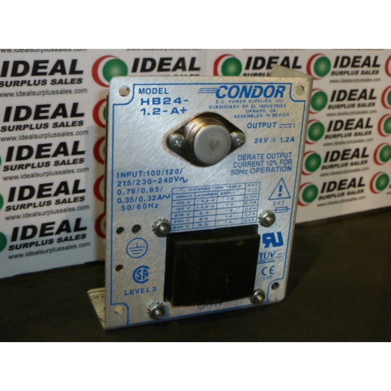 CONDOR  HB24-1.2-A+  – POWER SUPPLY,  100/120/220/230/240VAC IN, 24VDC OUT