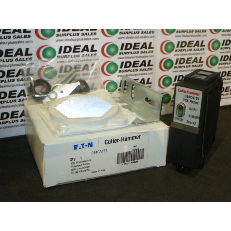 CUTLER-HAMMER  E64CAT5T – SENSOR, PHOTOELECTRIC, POLARIZED REFLEX, TIME DELAY, 16-240VAC/VDC