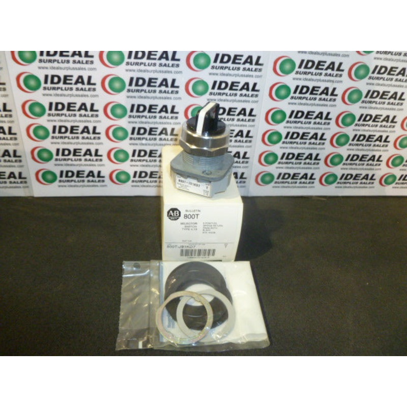 ALLEN-BRADLEY 800T-J91KD7 – SWITCH, 3 POSITION, SPRING RETURN, STANDARD BK KNOB, SELECTOR SWITCH