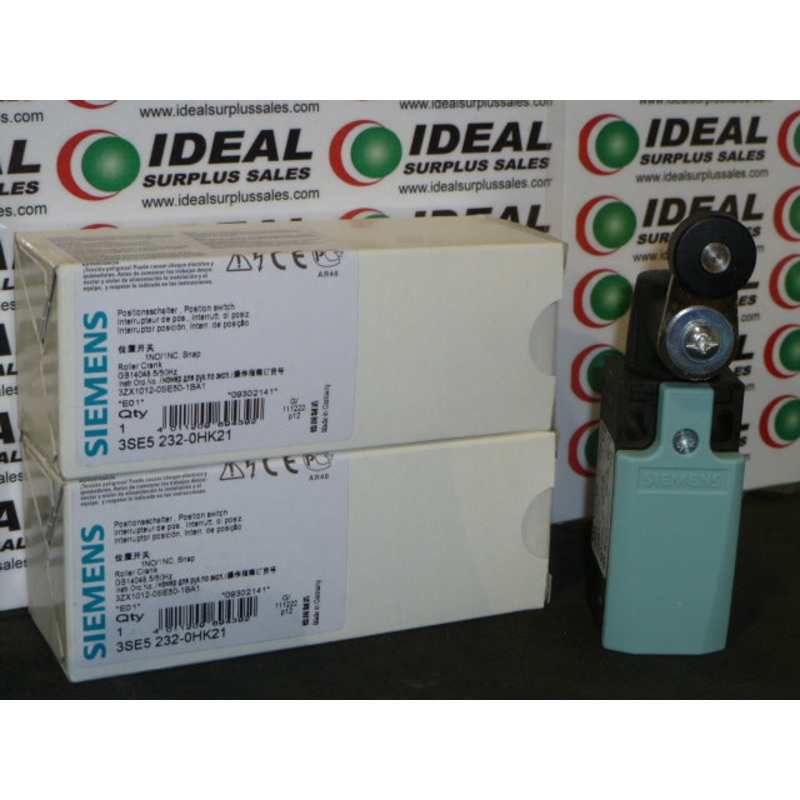 SIEMENS  3SE5-232-0HK21 – SWITCH, ROLLER-CRANK, 1-NO, 1-NC, SNAP, POSITION SWITCH