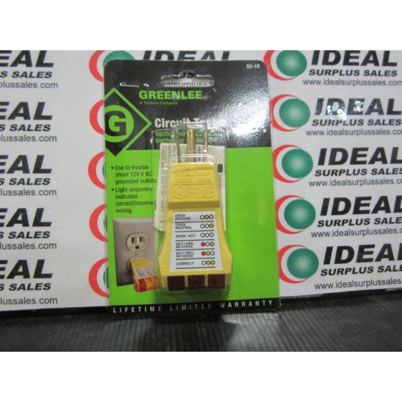 CIRCUIT TESTER, GREENLEE 93-10, 110V OUTLET CIRCUIT TESTER
