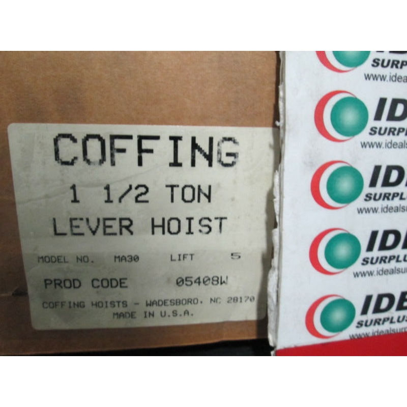 COFFING MA30|Factory Sealed Packaging|New In Box|New No Box|Used|Reconditioned