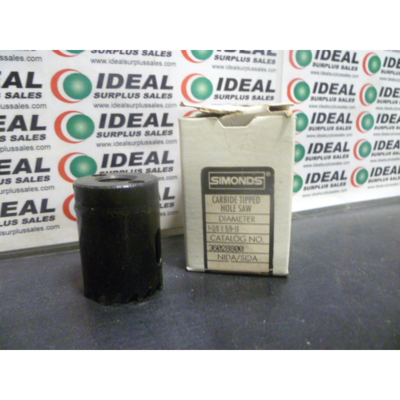 TIPPED HOLE SAW, SIMONDS 36028800, 1-3/8X 5/8-18,
