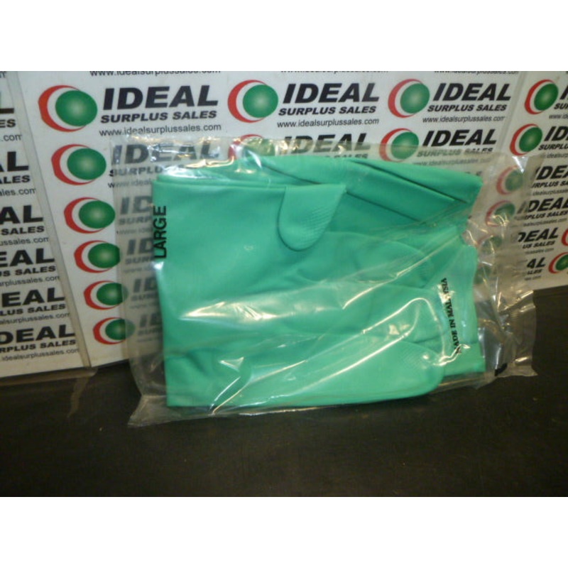 WEST CHESTER NITRILE RUBBER FLOCK LINED GLOVES GREEN 2418-LG