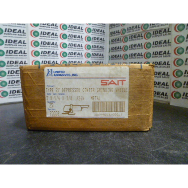 United Abrasives SAIT 20002 3×1/4×3/8 A24N T27 (25 Pack) Grinding Wheels