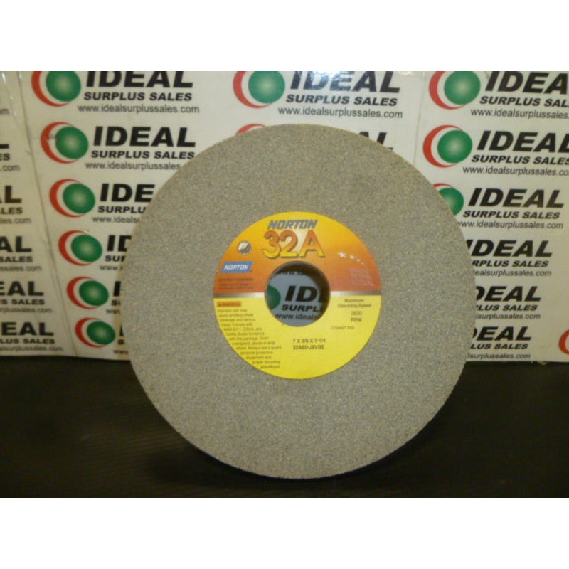 WHEEL, NORTON – 32A60-J8VBE, GRINDING WHEEL 7X3/8X1-1/4 3600 RPM