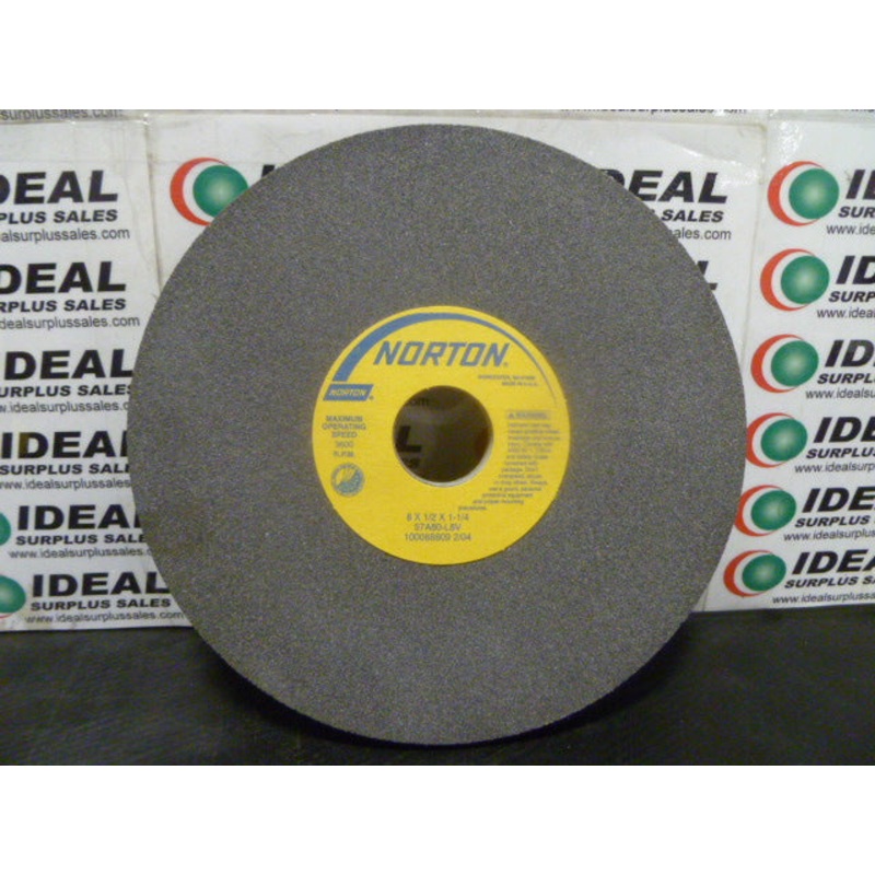 WHEEL, NORTON – 57A80-L8V, ALUNDUM GRINDING WHEEL, 8X1/2X1-1/4