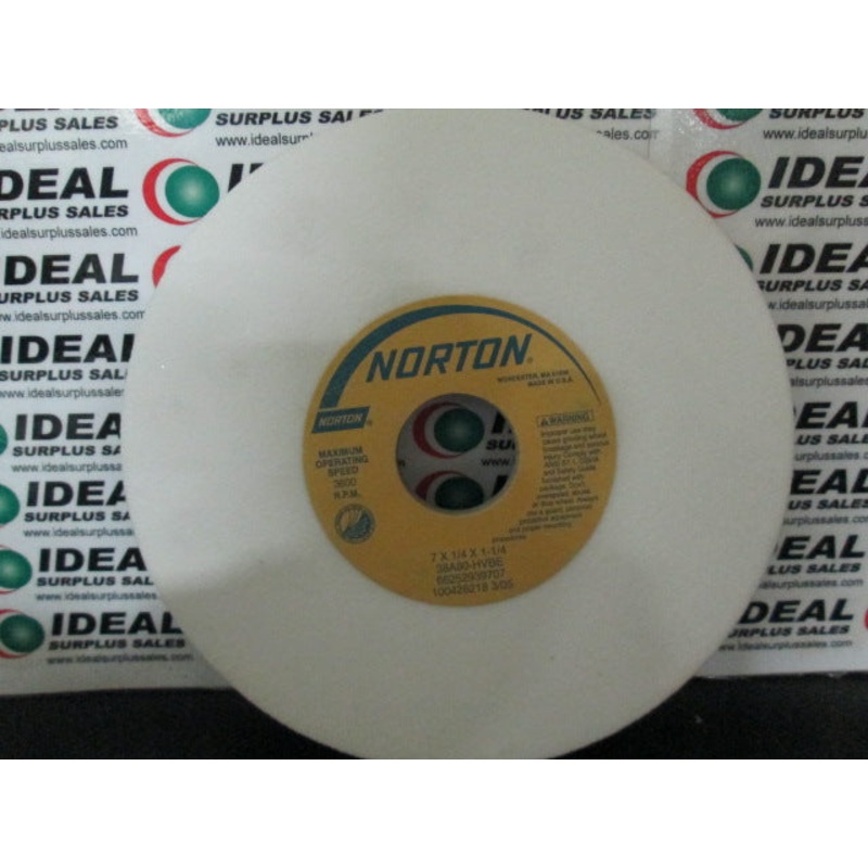 WHEEL, NORTON 66252939707, 7 X 1/4 X 1-1/4, 38A80-HVBE GRINDING WHEEL