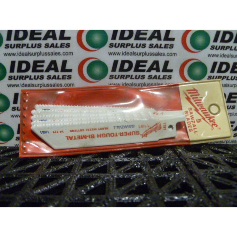 SUPER-TOUGH BI-METAL BLADE, MILWAUKEE TOOL – 48-01-1181 (PKG OF 5)
