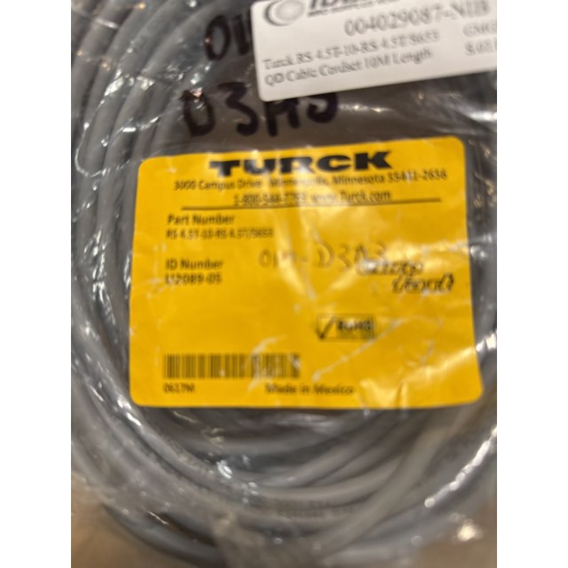 Turck RS 4.5T-10-RS 4.5T/S653 QD Cable Cordset 10M Length U2089-05