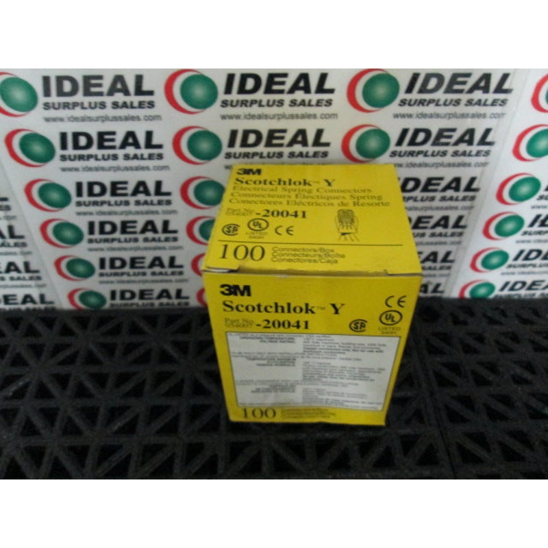 WIRENUT, 3M 20041, YELLOW ELECTRICAL SPRING CONNECTOR, SCOTCHLOK Y – 100 PER BOX