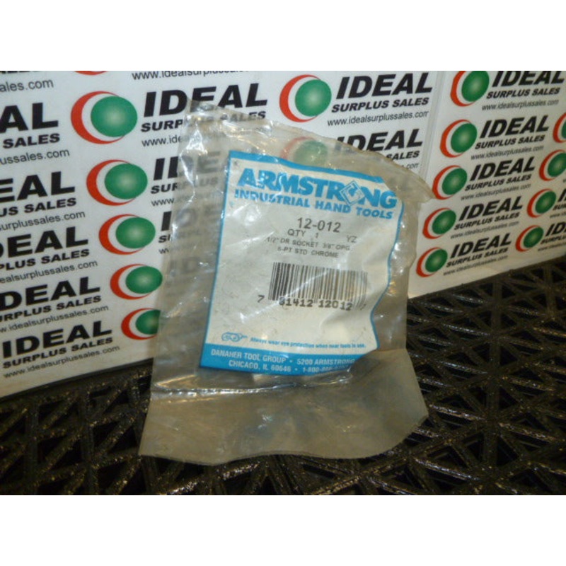 Armstrong 12-012 3/8 Socket 1/2 Drive 6-PT Standard Socket Chrome