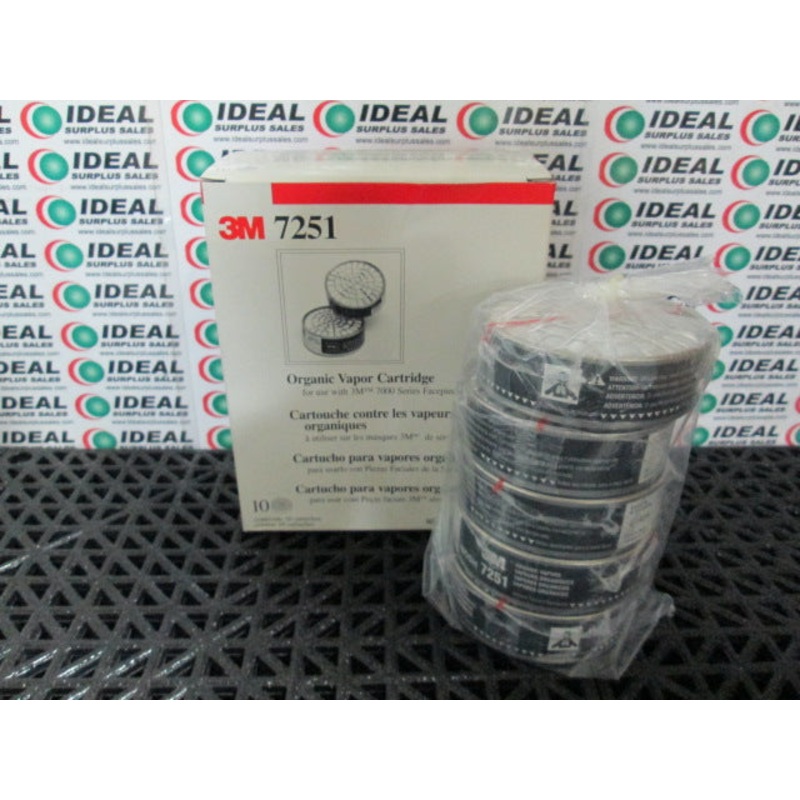 CARTRIDGE, 3M 7251, ORGANIC VAPOR CARTRIDGE, USE WITH 3M 7000 SERIES FACEPIECES – 10 PER BOX