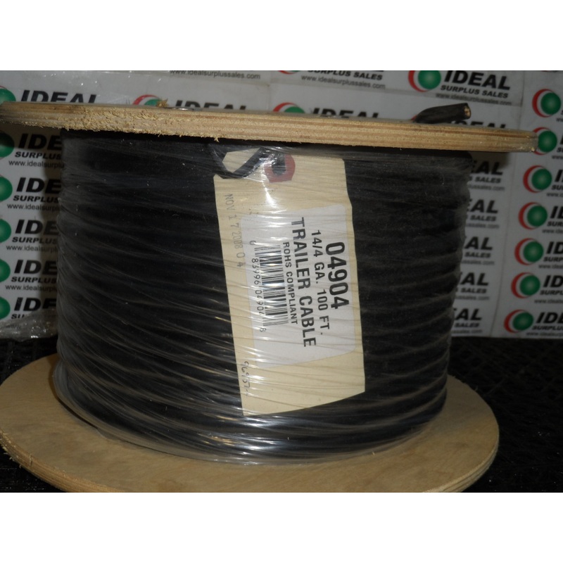 Trailer Light Cable Wiring Harness 14 Gauge 4 Wire Jacketed Black Flexible 100′