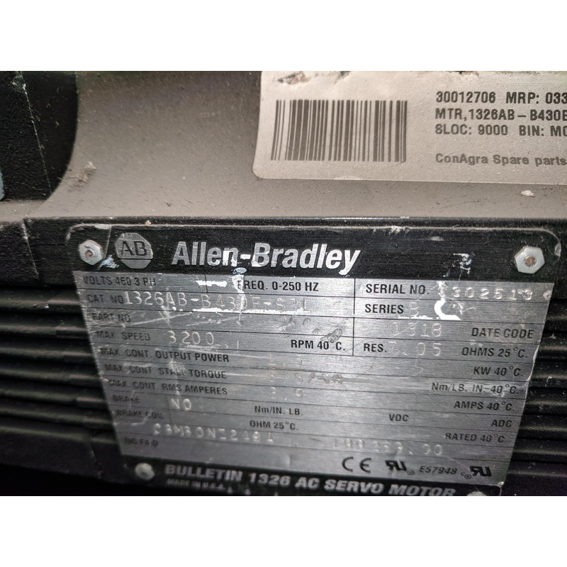 Allen Bradley 1326AB-B430E-S2L Torque Plus Series AC Servo Motor