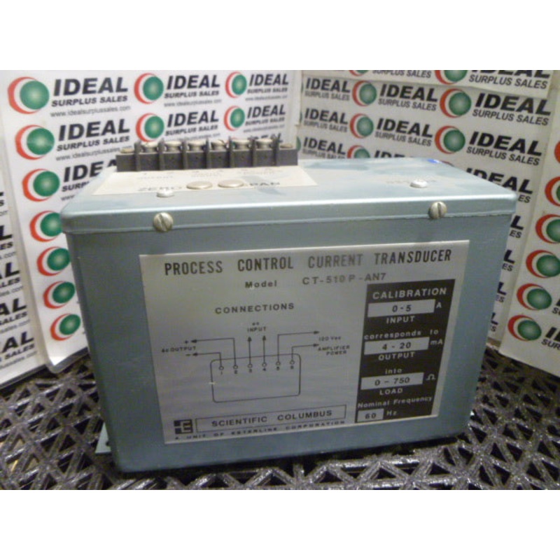 TRANSDUCER, SCIENTIFIC COLUMBUS – CT-510P-AN7, PROCESS CONTROL CURRENT TRANSDUCER,60HZ