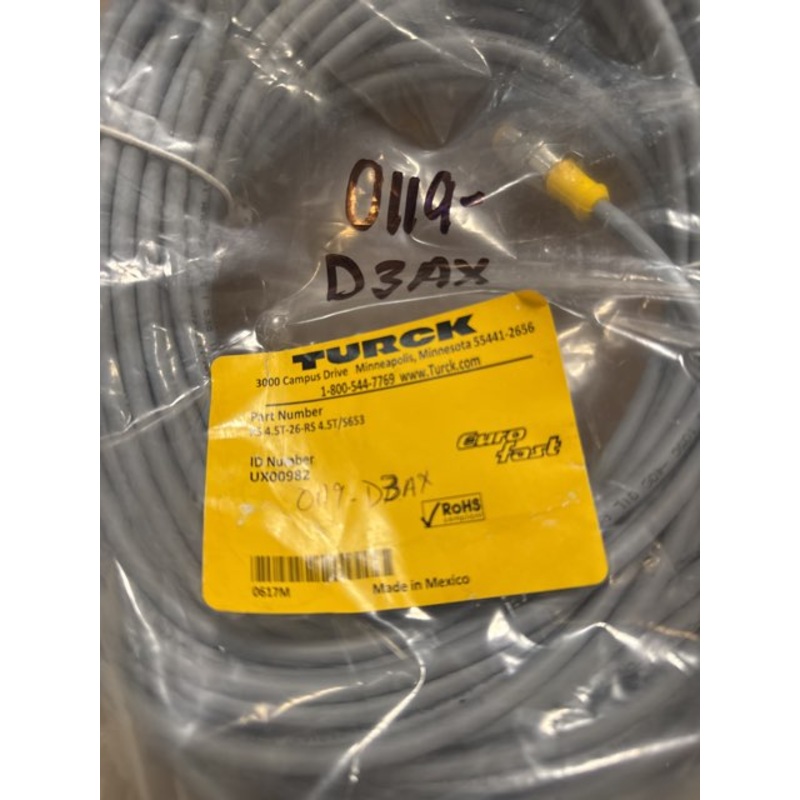 Turck RS 4.5T-26-RS 4.5T/S653 QD Cable Cordset 26M Length UX00982