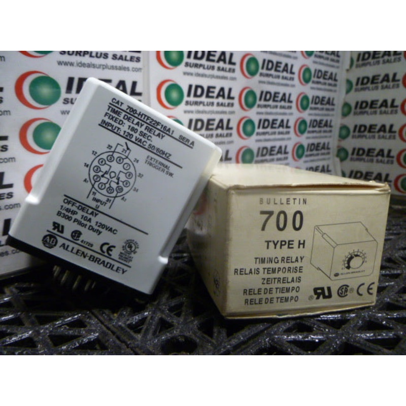 Allen Bradley  700-HTF22F16A1 Series A Type H Time Delay Relay  180 SEC. Input 120 VAC 50/60HZ