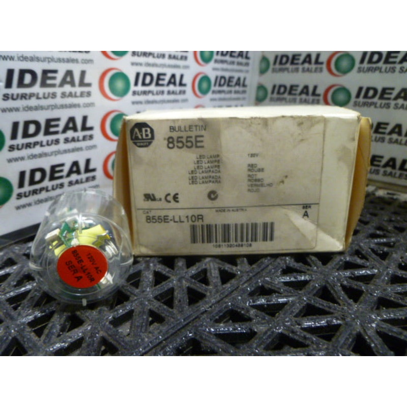 Allen Bradley 855E-LL10R /A Red Steady LED Lamp 120V
