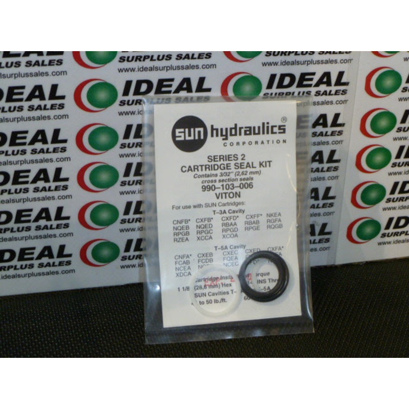 Sun Hydraulics Seal Kit 990-103-006 Series 2 Cartridge Seal Kit 3/32 Seals (QTY)