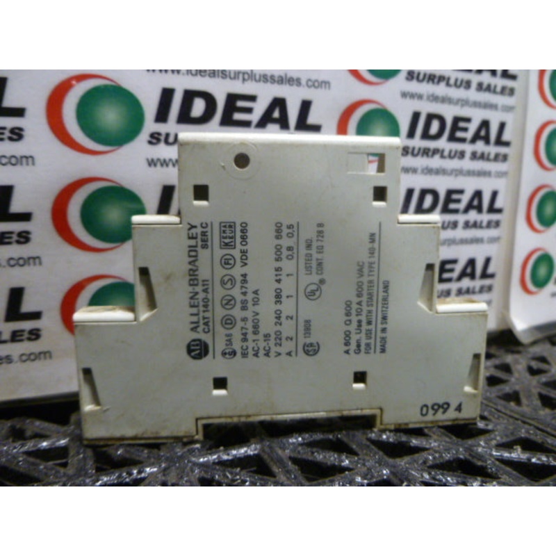 Allen Bradley 140-A11 Series C Auxiliary Contactor 600 VAC 10A