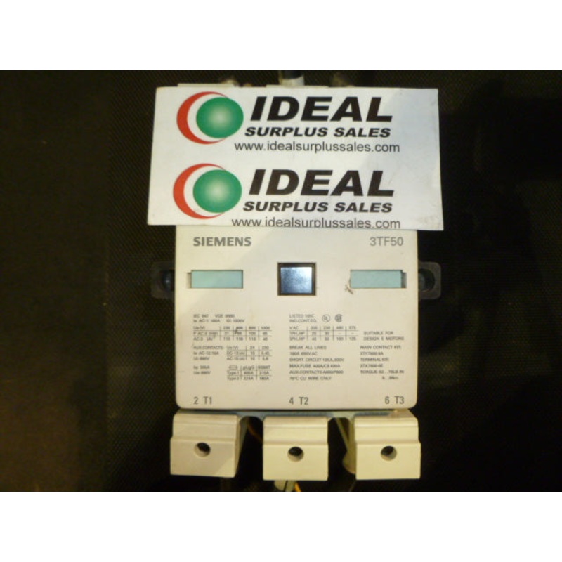 SIEMENS 3TF50220AK6 CONTACTOR|Factory Sealed Packaging|New In Box|New No Box|Used|Reconditioned