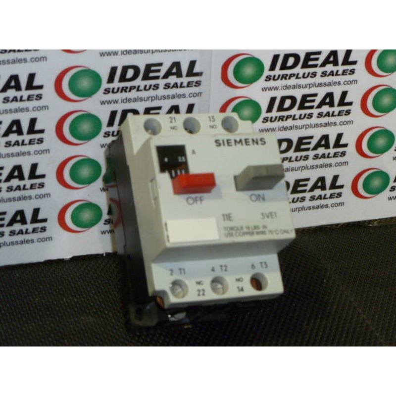 SIEMENS 3VE1010-2J – STARTER PROTECTOR, 2.5-4 AMP, 1NO/1NC, ITEM HAS SHELF WEAR