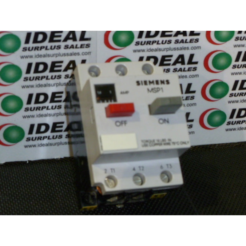 Siemens MSP10FA11 Manual Motor Starter 300/600VAC 1/3HP