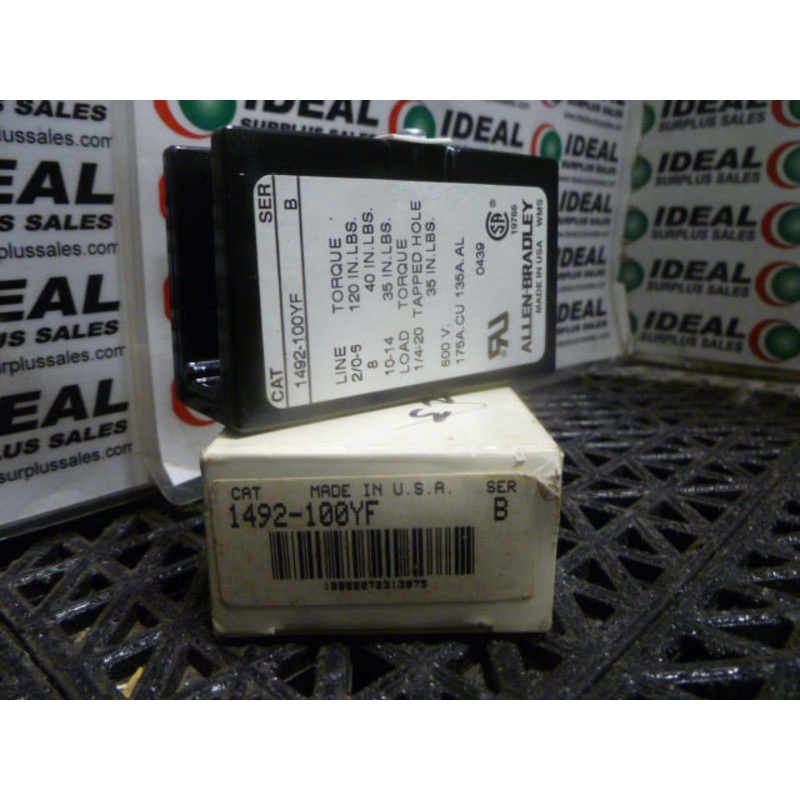TERMINAL, ALLEN BRADLEY – 1492-100YF, SERIES B, TERMINAL BLOCK