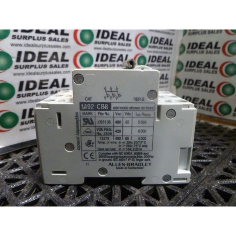 Allen Bradley 1492CB8 Breaker|Factory Sealed Packaging|New In Box|New No Box|Used|Reconditioned